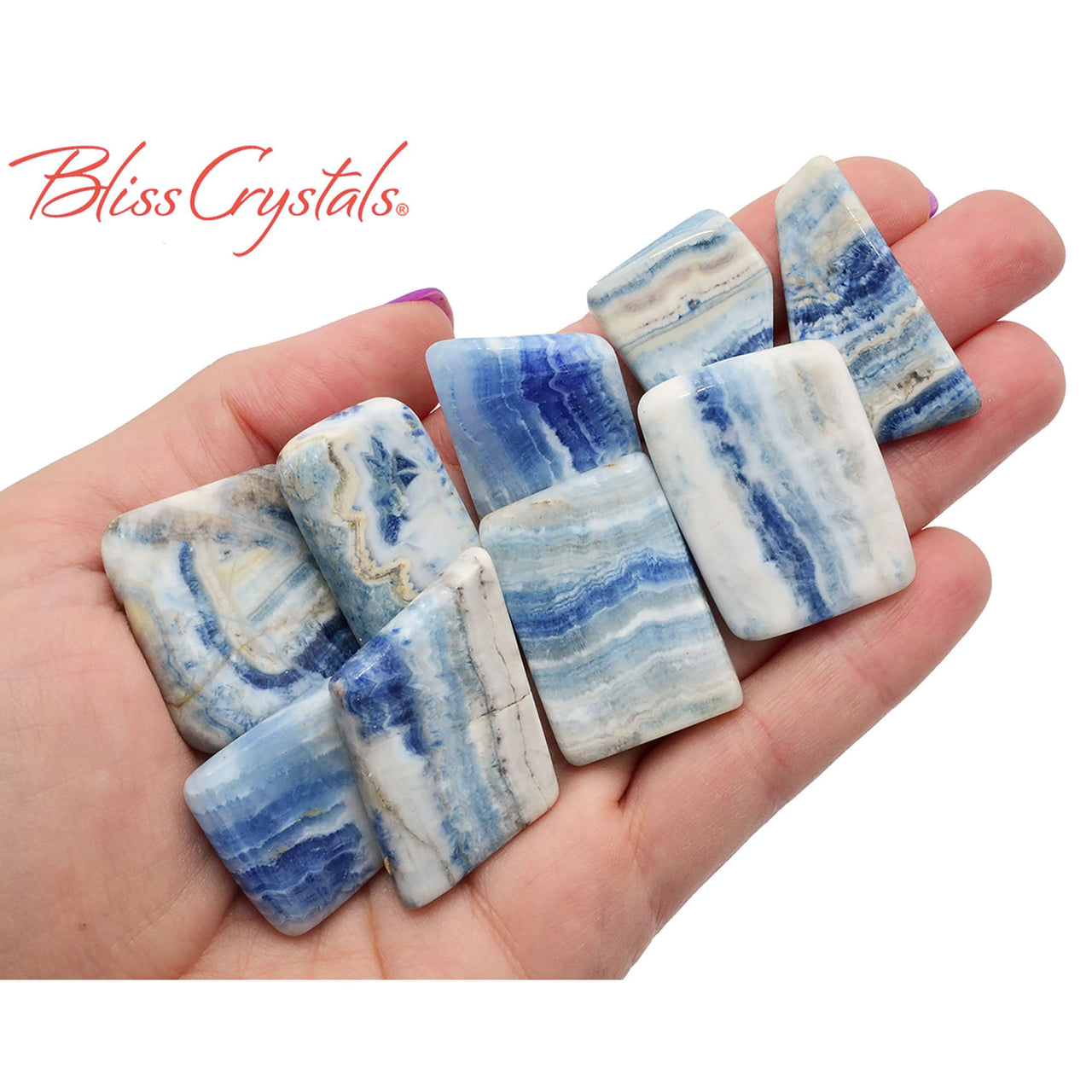 1 Blue SCHEELITE Flat Grade AAA Polished Slice Slab Healing 