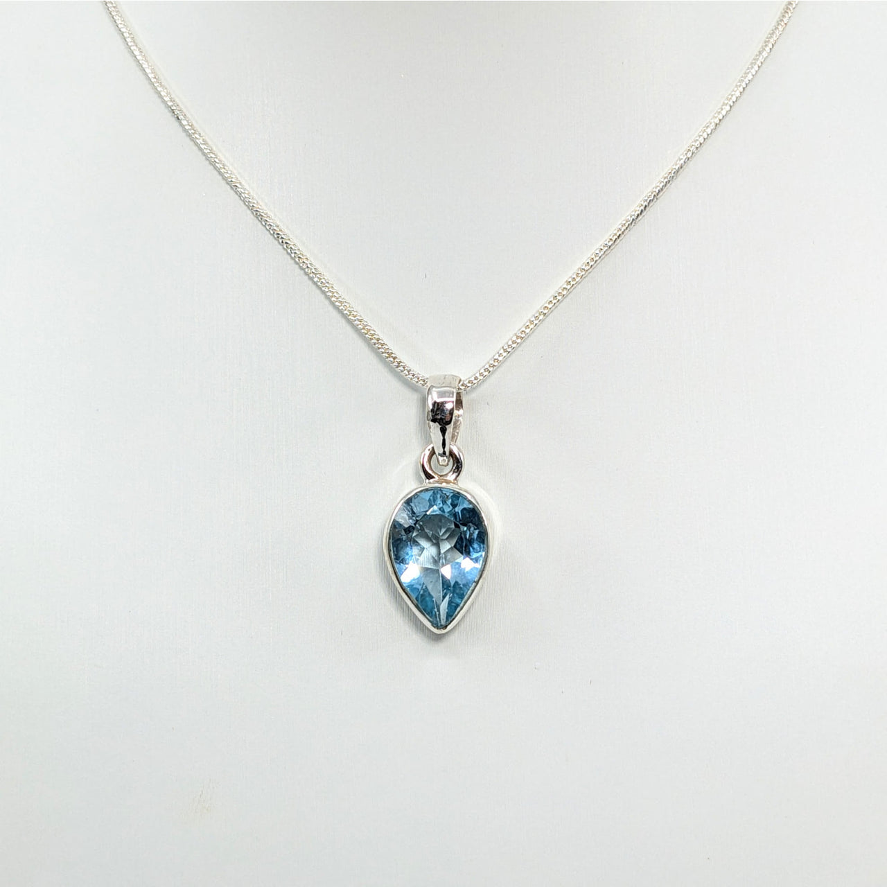 Blue Topaz.5’’ S.S. Teardrop Pendant #LV5931 - $135