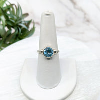 Thumbnail for Blue Topaz S.S. Faceted Ring #LV5537 - 8.25 - $89