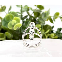 Blue Topaz 3-Gemstone 925 Sterling Silver Ring LV9511 with Silver Bee Design