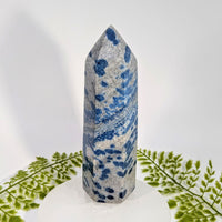 Blueberry quartz 7-inch manganese tower crystal point #BC1048
