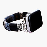 Bohemian Noir Onyx Stretch Apple Watch Strap #BC0530