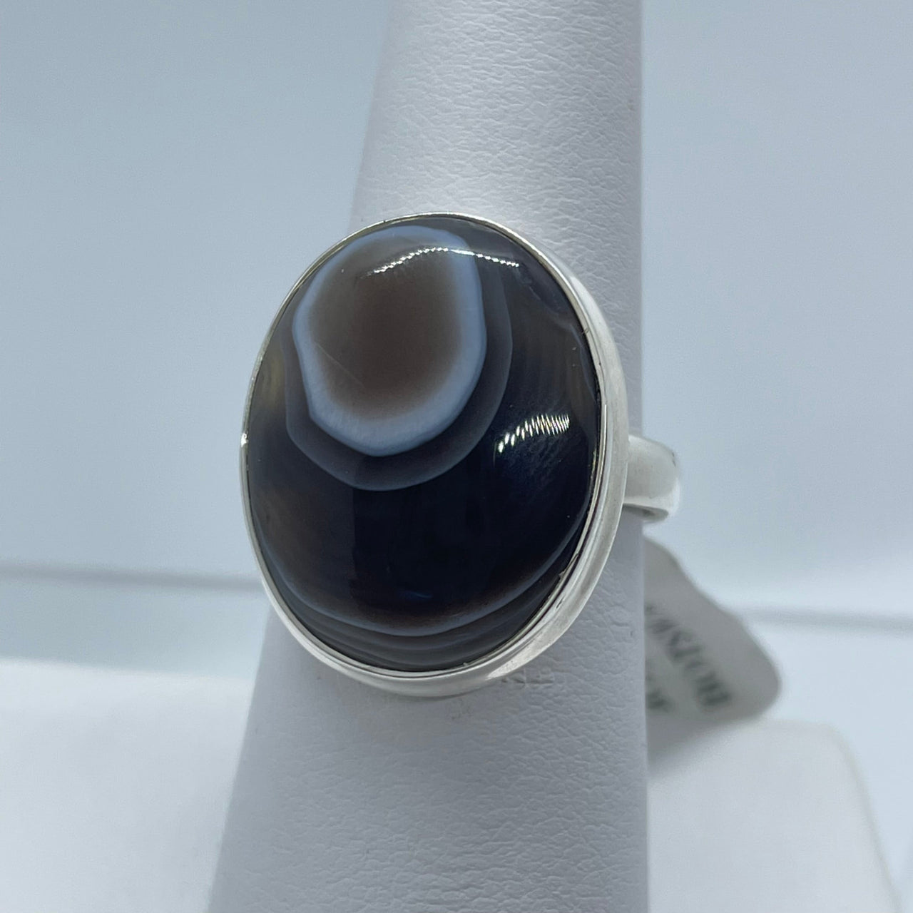 Botswana Agate S.S Ring #J706 - Oval Size: 8 - $105