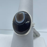 Thumbnail for Botswana Agate S.S Ring #J706 - Oval Size: 8 - $105