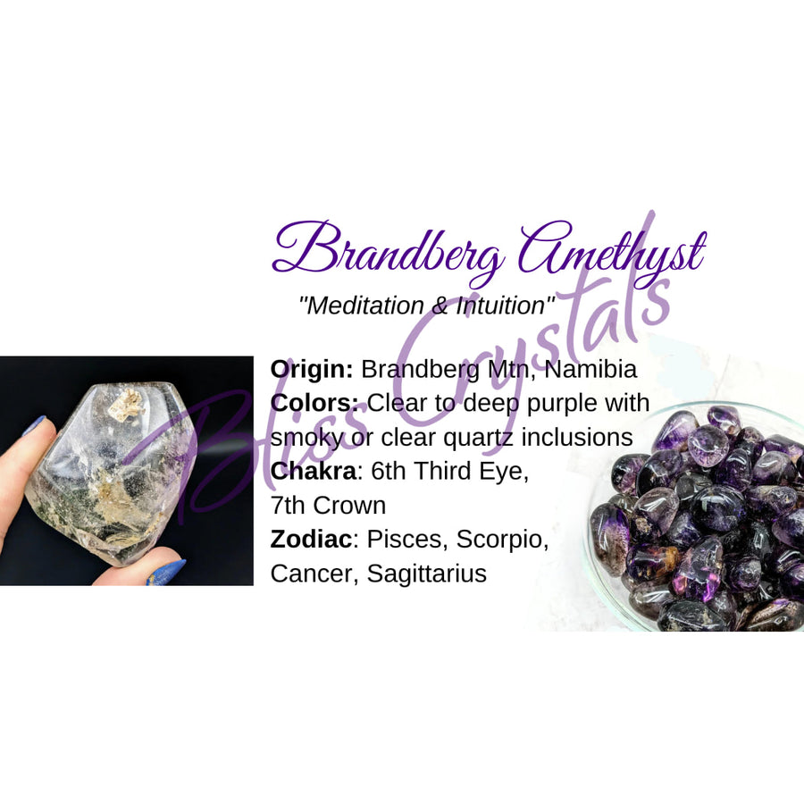 Brandberg Amethyst Crystal Information Card Double sided