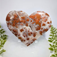 Polished 4.5-inch brecciated jasper in quartz heart #BC0871