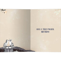 You Bring Magic Birthday Greeting Card #22026 with foxes on stump