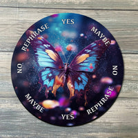 Vibrant blue purple butterfly coaster on LV9080 pendulum board