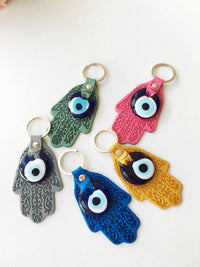 Thumbnail for Hamsa Hand Evil Eye Keychain #Q385