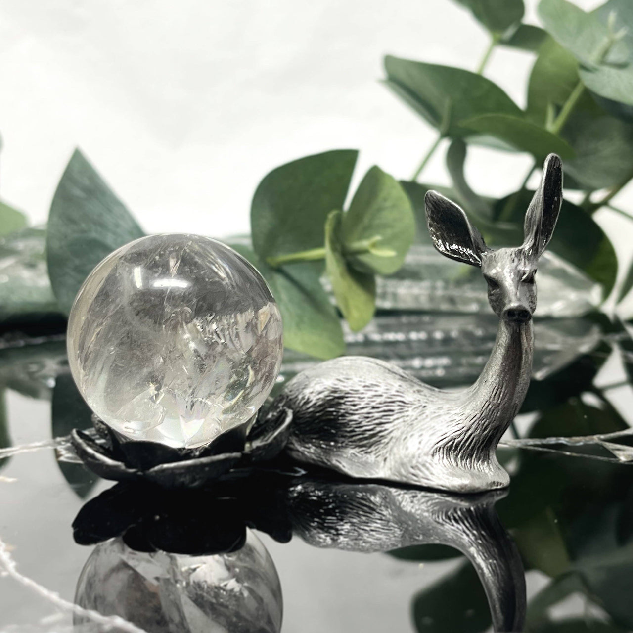 Silver Deer Sphere Stand #BC1282