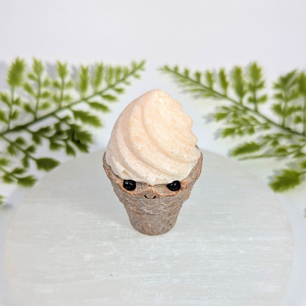 Calcite and Soapstone 2.5" Ice Cream Cone #BC1523