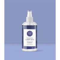Calming Sleep Mist 8oz with 10 essential oils in clear glass bottle