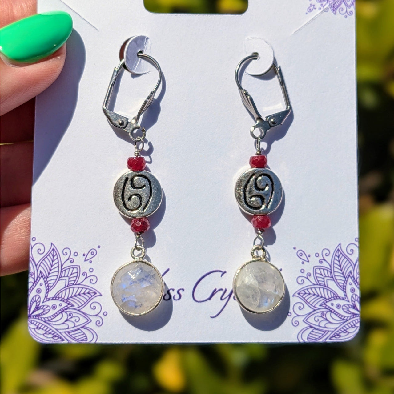 Cancer Zodiac Handmade Beaded Earrings Astrology Sign