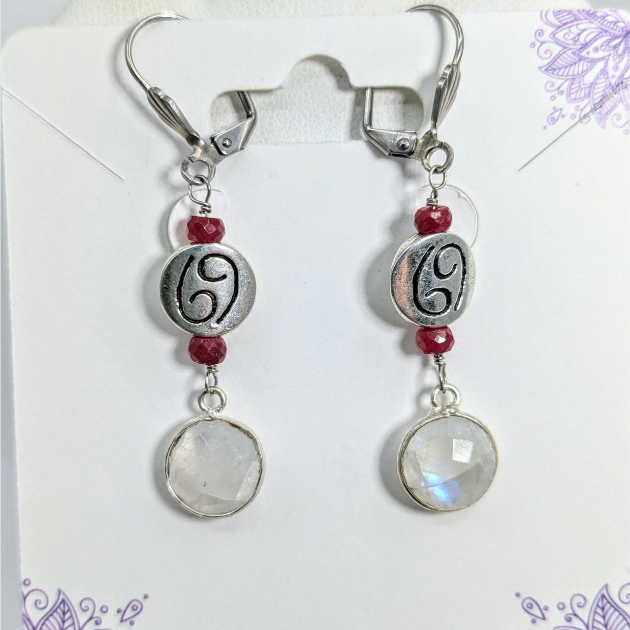 Cancer Zodiac Handmade Beaded Earrings Astrology Sign