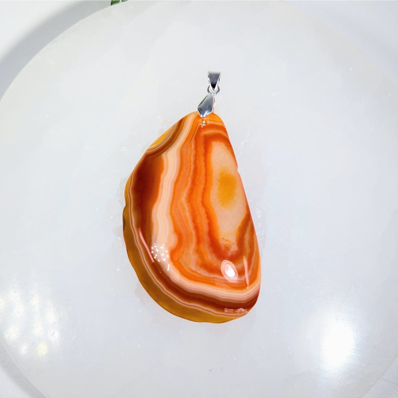Carnelian Agate 2.3’’ Pendant #LV9760 - $26