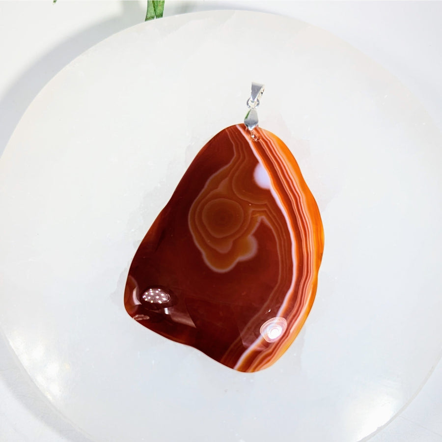 Carnelian Agate 2.5’’ Pendant #LV9761 - $26