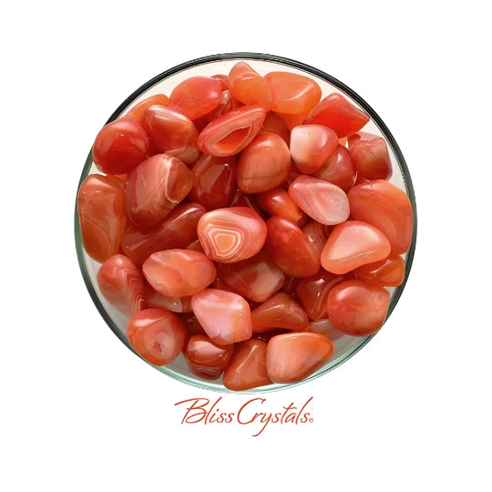 Carnelian Banded Agate Tumbled Polished Orange – Bliss Crystals
