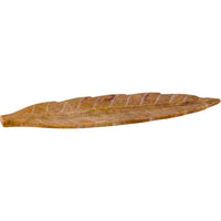 Smooth tan soapstone leaf tray incense holder BC0440