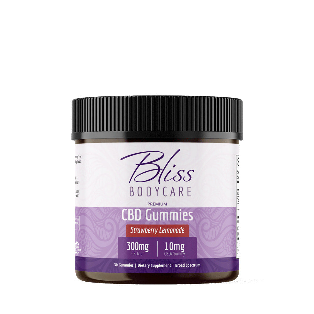 Bliss Broad Spectrum CBD Gummies - Strawberry Lemonade 10mg for Stress Management