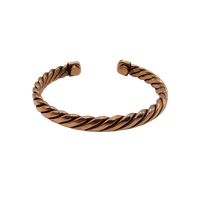 Magnetic Copper Cuff Bracelet - Twist or Split Bar #BC0595