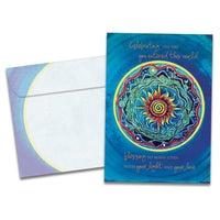 Celebrating The Day #19596 birthday card with blue mandala sun design