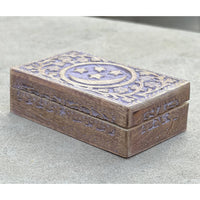 Thumbnail for Celestial Moon and Stars Hand Carved Wooden Box Storage