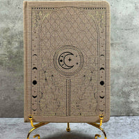 Beige moon phase notebook with geometric celestial motifs LV9549