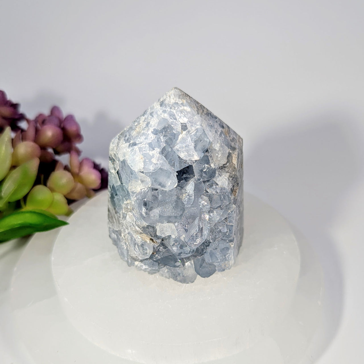 Translucent gray Celestite 3-inch small geode crystal generator #BC0240
