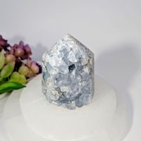 Translucent gray Celestite 3-inch small geode crystal generator #BC0240