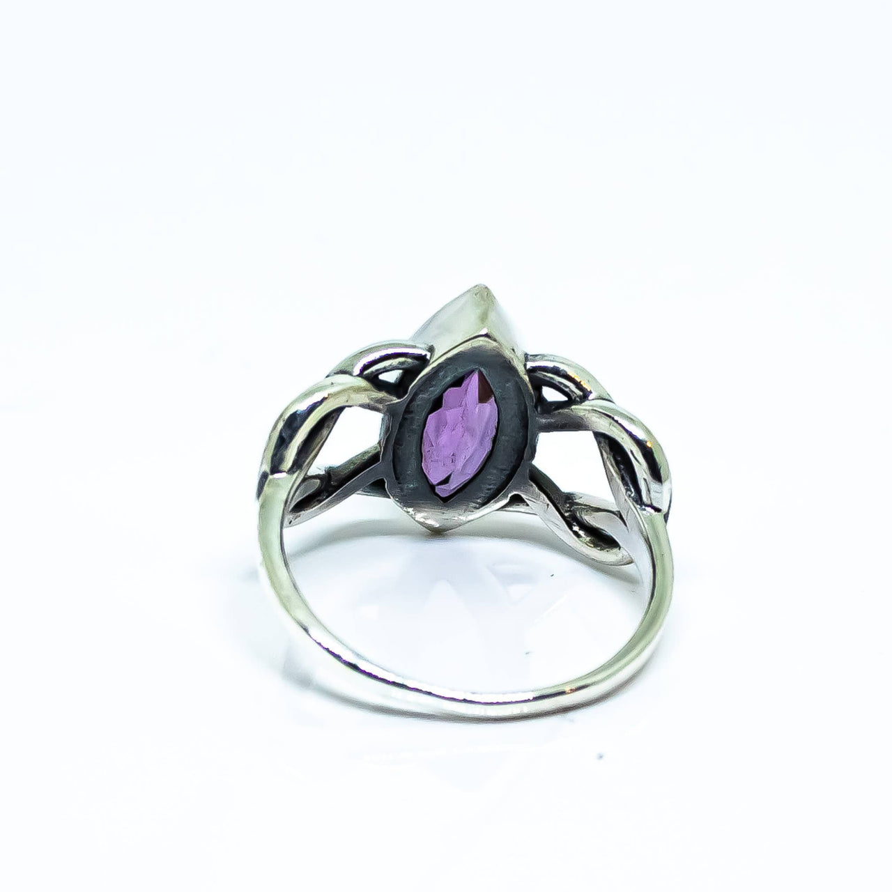 Celtic Knot Marquise Gemstone Sterling Silver Ring #RIN1043