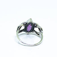 Celtic Knot Marquise Gemstone Sterling Silver Ring #RIN1043
