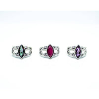 Celtic Knot Marquise Gemstone Sterling Silver Ring #RIN1043