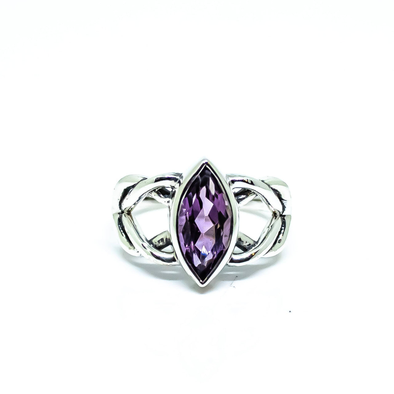 Celtic Knot Marquise Gemstone Sterling Silver Ring #RIN1043