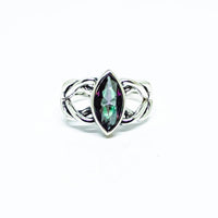 Celtic Knot Marquise Gemstone Sterling Silver Ring #RIN1043