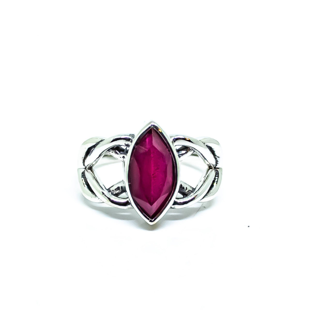 Celtic Knot Marquise Gemstone Sterling Silver Ring #RIN1043