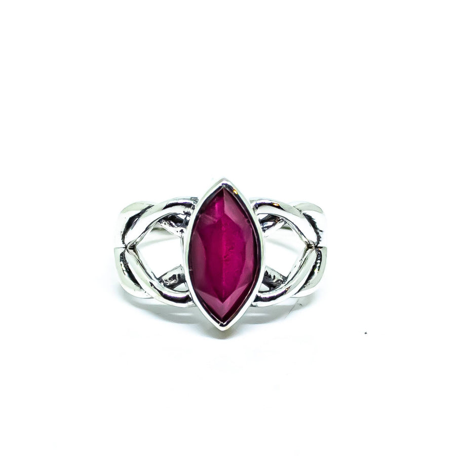 Celtic Knot Marquise Gemstone Sterling Silver Ring #RIN1043