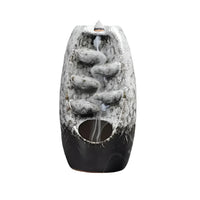 Ceramic backflow incense burner Q335 with cascading water fountain design