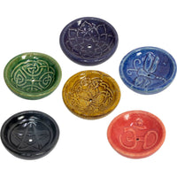 Colorful ceramic incense holders in embossed bowls from Ceramic Incense Burner Bowls collection