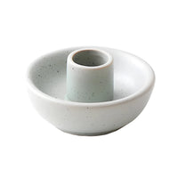 Minimalist speckled light gray ceramic Palo Santo burner bowl in sage green LV9474