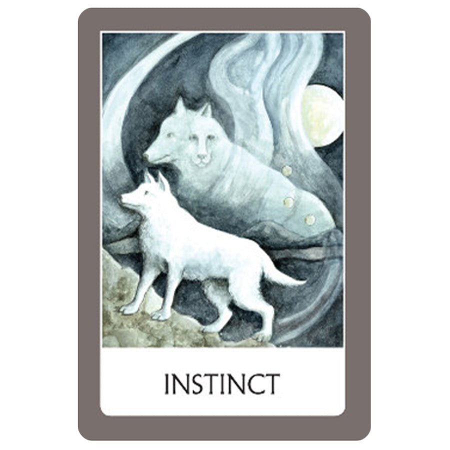 Instinct oracle card from Chakra Wisdom Oracle by Watkins Publishing with Bliss Crystals