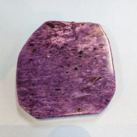 Thumbnail for Flat-shaped Charoite slab Grade AA M176 with purple hue and black dots