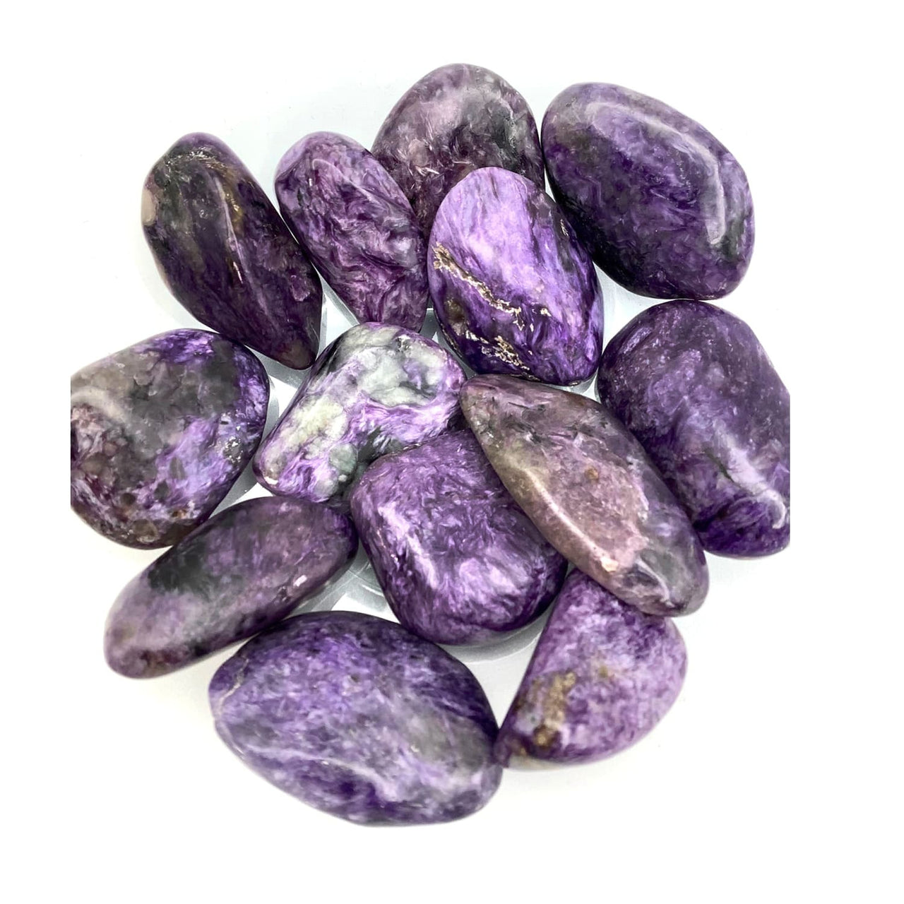 Charoite Tumbled Stone #SK2183 featuring stunning purple amethite gems