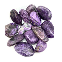 Thumbnail for Charoite Tumbled Stone #SK2183 featuring stunning purple amethite gems