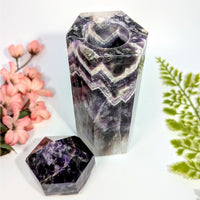 Chevron Amethyst 7’’ hexagonal generator vessel #BC0729