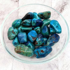 Chrysocolla Tumbled Stones - Blue-green specimens for Gemini self-expression