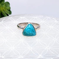 Thumbnail for Chrysocolla Sz. 8.75 Triangle Ring #LV6875 - $68