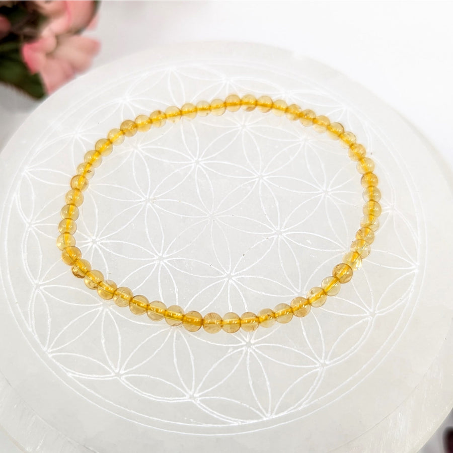 Citrine beaded bracelet with 5mm beads, 7-inch length, stylish jewelry accessory