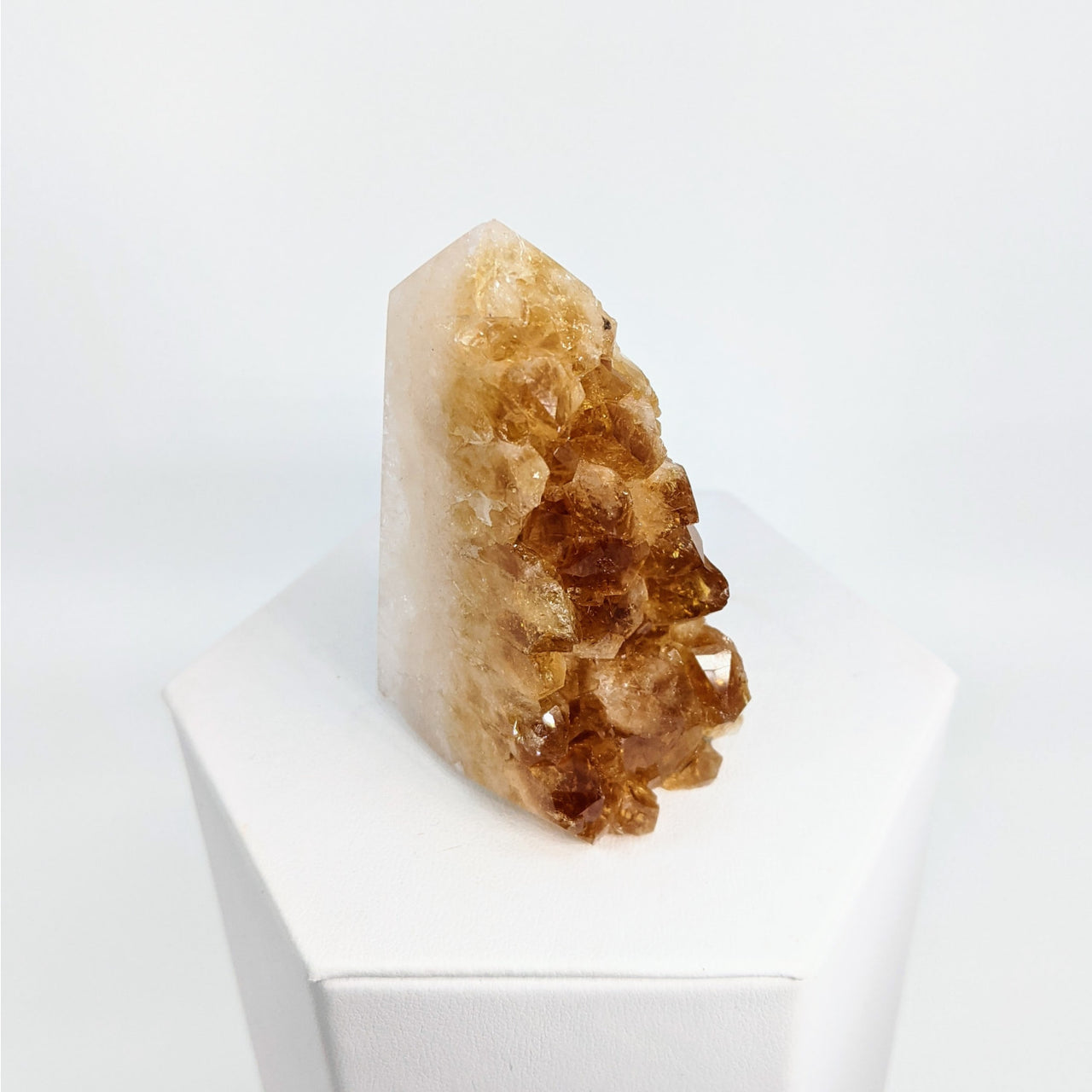 Citrine Fire & Ice 2.5’ Geode Tower #LV4651 - Quartz Piece on White Background