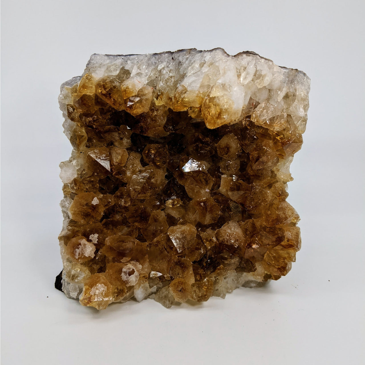 Citrine Fire & Ice Rough Geode #LV4658 - Brown & White Quartz Crystal