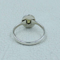 Sleek citrine or peridot oval faceted sterling silver ring BC0407